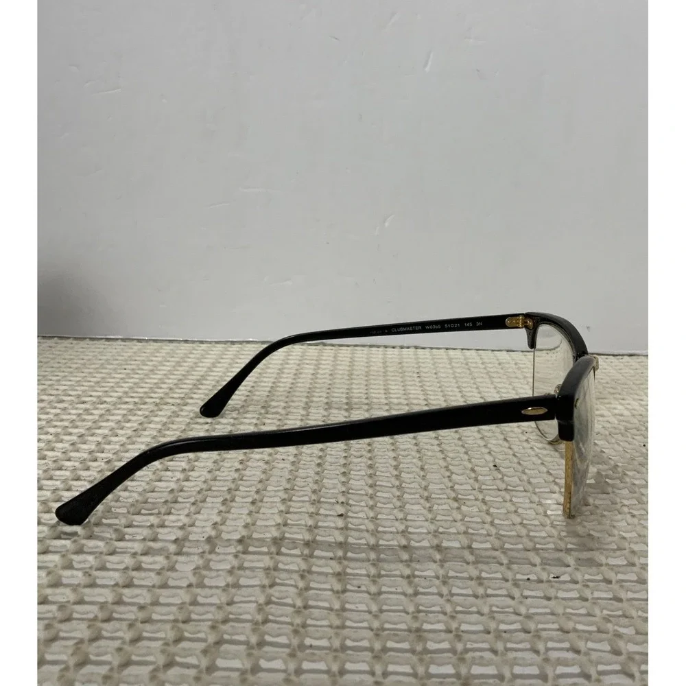 Rayban Clubmaster RB 3016 Glasses Black Gold Round Frames Only Slightly Bent‎